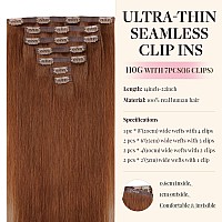 Maxita Clip In Hair Extensions Real Human Hair110G 7Pcs Bronzed Amber 16 Inchseamless Hair Extensions Clip In Human Hair Strai