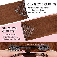 Maxita Clip In Hair Extensions Real Human Hair110G 7Pcs Bronzed Amber 16 Inchseamless Hair Extensions Clip In Human Hair Strai