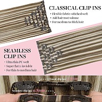 Maxita Clip In Hair Extensions Real Human Hair110G 7Pcs Platinum Blonde Bronde 16 Inchseamless Hair Extensions Clip In Human H