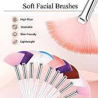 Maitys 9 Pieces Facial Brushes Fan Mask Brushes Soft Facial Applicator Brushes Tools For Peel Glycolic Mask Makeup For Mud Crea