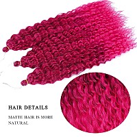 Maysa Hot Pink Ocean Wave Crochet Hair Wavy Crochet Hair 30 Inch Curly Crochet Synthetic Hair Extensions For Women 6Packs Tbhot