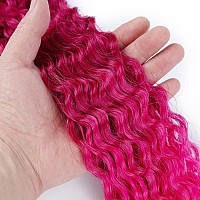 Maysa Hot Pink Ocean Wave Crochet Hair Wavy Crochet Hair 30 Inch Curly Crochet Synthetic Hair Extensions For Women 6Packs Tbhot