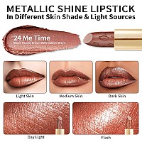 Oulac Glitter Lipstick For Women With Metallic 3D Shine Lightweight Hydrating Formula High Impact Lip Color Vegan Beauty Shee