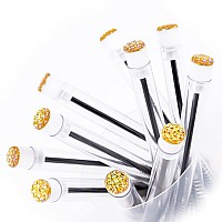 Ilaesh 10 Pcs Lash Brush Eyelash Brushes For Eyelash Extensions Spoolies Cleaning Mascara Wands Tube Diamond Disposable Makeup