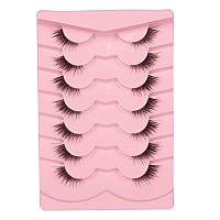 Gmagictobo Natural Half Lashes Cat Eye Look False Eyelashes Clear Band Fake Eyelashes Light Volume Corner Lashes Soft Strip Eyel