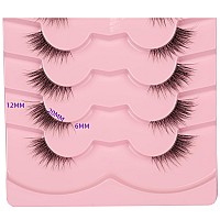 Gmagictobo Natural Half Lashes Cat Eye Look False Eyelashes Clear Band Fake Eyelashes Light Volume Corner Lashes Soft Strip Eyel