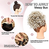 Lommel Messy Bun Hair Piece For Women 70G Elastic Drawstring Loose Wave Curly Hair Buns Hair Piece Synthetic Hair Bun Hair Exten