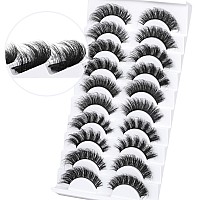 Mink Lashes Fluffy 5 Styles False Eyelashes Strip Wispy Fake Eyelashes Thick Volume 18Mm Long Faux Mink Eye Lashes Pack 10 Pairs