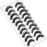 Mink Lashes Fluffy 5 Styles False Eyelashes Strip Wispy Fake Eyelashes Thick Volume 18Mm Long Faux Mink Eye Lashes Pack 10 Pairs