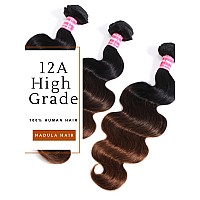 Nadula Chestnut Brown Ombre Body Wave Human Hair Weave 1 Bundle 12A Brazilian Remy Hair Bundles Balayage Colored Human Hair Wav