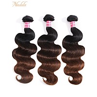 Nadula Chestnut Brown Ombre Body Wave Human Hair Weave 1 Bundle 12A Brazilian Remy Hair Bundles Balayage Colored Human Hair Wav