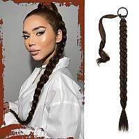 Sofeiyan Braid Pony Tail Fluffy Natural Soft Long Braid Ponytail Extension With Hair Tie Straight Sleek Wrap Around Hair Extensi