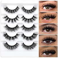 Fluffy Eyelashes 5 Styles D Curl Strip Lashes Mink Wispy False Eyelashes Natural Thick Fake Eyelashes Volume Long 18Mm Eye Lash