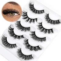 Fluffy Eyelashes 5 Styles D Curl Strip Lashes Mink Wispy False Eyelashes Natural Thick Fake Eyelashes Volume Long 18Mm Eye Lash