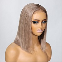 Beauty Forever Bye Bye Knots 7X5 Pre Cut Lace Light Ash Brown Straight Bob Wig Human Hair With Bleached Knots Put On And Go Glu