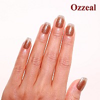 Ozzeal Glitter Gel Polish Clear Gold Glitter Gel Nail Polish Sparkle Shimmer Gel Glitter Nail Polish Summer Rainbow Soak Off Le