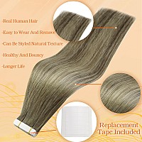 Full Shine Invisible Tape In Hair Extensions Balayage Brown And Ice Blonde 710007 Seamless Hair Extensions Tape In Straight Hu