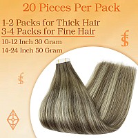 Full Shine Invisible Tape In Hair Extensions Balayage Brown And Ice Blonde 710007 Seamless Hair Extensions Tape In Straight Hu