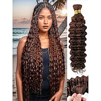 Ombre Braiding Hair 100G 16 Inch P430 Deep Water Wave 2 Bundle Bulk Human Hair For Braiding Brazilian Virgin Highlight Curly Ex