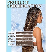 Ombre Braiding Hair 100G 16 Inch P430 Deep Water Wave 2 Bundle Bulk Human Hair For Braiding Brazilian Virgin Highlight Curly Ex