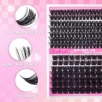 Fadlash Lash Extension Diy Kit Volume Fluffy Lash Clusters D Curl Cluster Lashes With Lash Bond And Seal Lash Tweezers For Diy E