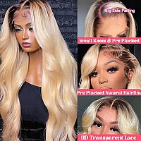 Smavida Glueless Ombre Blonde Lace Front Wigs Human Hair For Black Women 13X4 1B613 Body Wave Lace Front Wigs 150 Density Hd Tr