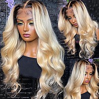 Smavida Glueless Ombre Blonde Lace Front Wigs Human Hair For Black Women 13X4 1B613 Body Wave Lace Front Wigs 150 Density Hd Tr