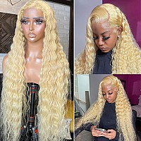 13X4 Hd Blonde Lace Front Wigs Human Hair Pre Plucked 150 Density 613 Deep Wave Lace Front Wigs Hd Transparent Undetectable Mel