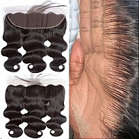 13 X 4 Lace Frontal Closure Body Wave Frontal 13 X 4 Hd Transparent Lace Frontals With Bangs Baby Hair 100 Remy Human Hair 150