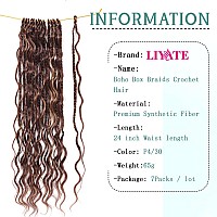 Liyate P430 Brown Goddess Bohemian Crochet Box Braids 24 Inch 7 Packs Boho Crochet Hair For Women Pre Looped Gypsy Braids Synth