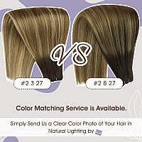 Full Shine Sew In Hair Extensions Balayage Hair Extensions Sew In Weft Hair Extensions Human Hair Color Dark Brown To Ash Brown