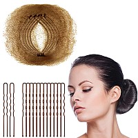 Zonon Bun Hair Nets Invisible Elastic Edge Mesh And U Shaped Pins Set 50Pcs Individual Package Invisible Hair Nets 40Pcs U Sha