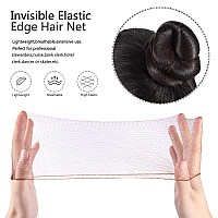 Zonon Bun Hair Nets Invisible Elastic Edge Mesh And U Shaped Pins Set 50Pcs Individual Package Invisible Hair Nets 40Pcs U Sha