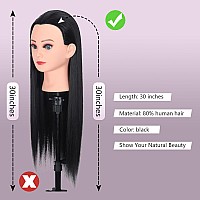 Weiran 2628 Mannequin Head Styling Head Human Hair Cosmetology Manikin Doll Training Head For Hairdresser Practice Braiding F