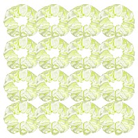 16 Pcs Yellow Satin Scrunchies Big Hair Ties Ponytail Holders For Thick Curly Hair No Crease Or Damage Cute Pony Tails Fo