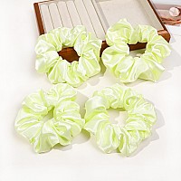 16 Pcs Yellow Satin Scrunchies Big Hair Ties Ponytail Holders For Thick Curly Hair No Crease Or Damage Cute Pony Tails Fo