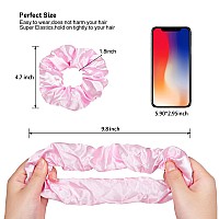 Ivyu 16 Pcs Pink Satin Hair Scrunchies For Womens Thick Curly Hair No Crease Hair Ties No Damage Fit For All Kinds Of Hair