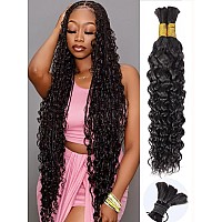 Water Wave Braiding Hair 100G 14 Inch Natural Black Deep Wave Bulk Human Hair For Braiding No Weft Bundle Brazilian Virgin Curly