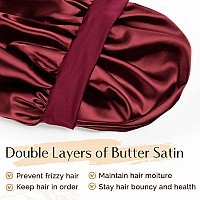 Yanibest Silk Bonnet For Sleeping Women Double Layer Satin Lined Hair Bonnets For Sleeping Soft Elastic Band Silk Sleep Cap For