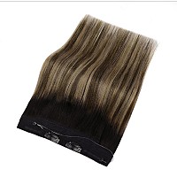 Sunny Invisible Wire Hair Extensions Black Ombre Clip In Hair Extensions With Transparent Wire Balayage Black Roots To Dark Brow