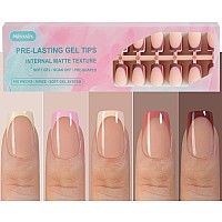 Misssix French Gel Nail Tips 160Pcs French Tip Press On Nails Short Square No Need To File Tips Prelasting Fake Nails For Na