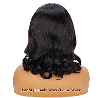 A Future Tongmei 16 Inch Body Wave Bob Wig Human Hair 13X4 Hd Lace Frontal Bob Wigs Human Hair Free Part 180 Density Loose Wavy