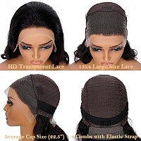 12 Inch Short Bob Wig Human Hair Body Wave 13X4 Hd Lace Frontal Bob Wigs Human Hair Free Part 180 Density Loose Wavy Bob Lace F