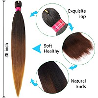 Colors Braiding Hair Pre Stretched 28 Inches 3 Bundles Extensions Kanekalon Synthetic Hair Three Color Mix Diy Combinations