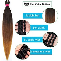 Colors Braiding Hair Pre Stretched 28 Inches 3 Bundles Extensions Kanekalon Synthetic Hair Three Color Mix Diy Combinations