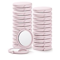 Getinbulk Compact Mirror For Purse Pack Of 24 Doublesided 1X2X Magnifying Round Metal Pocket Makeup Mirrors Round Pink Mars