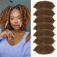 Marley Twist Braiding Hair 12 Inch 7 Packs Brown Spring Twist Hair Springy Afro Twist Hair Soft Marley Hair For Wrapping Locs Cu