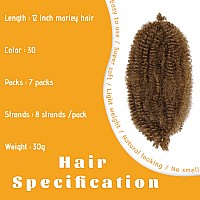 Marley Twist Braiding Hair 12 Inch 7 Packs Brown Spring Twist Hair Springy Afro Twist Hair Soft Marley Hair For Wrapping Locs Cu