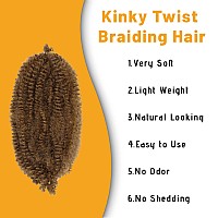 Marley Twist Braiding Hair 12 Inch 7 Packs Brown Spring Twist Hair Springy Afro Twist Hair Soft Marley Hair For Wrapping Locs Cu