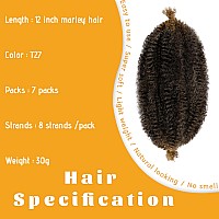 Marley Twist Braiding Hair 12 Inch 7 Packs Ombre Honey Blonde Spring Twist Hair Springy Afro Twist Hair Soft Marley Hair For Wra